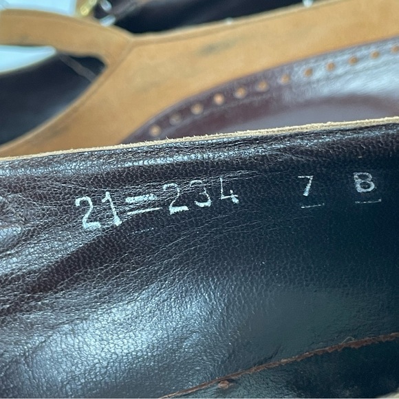 Vintage MISS REFREW Spectator Leather Suede Mary Janes Heels brown made in Italy - Picture 16 of 16